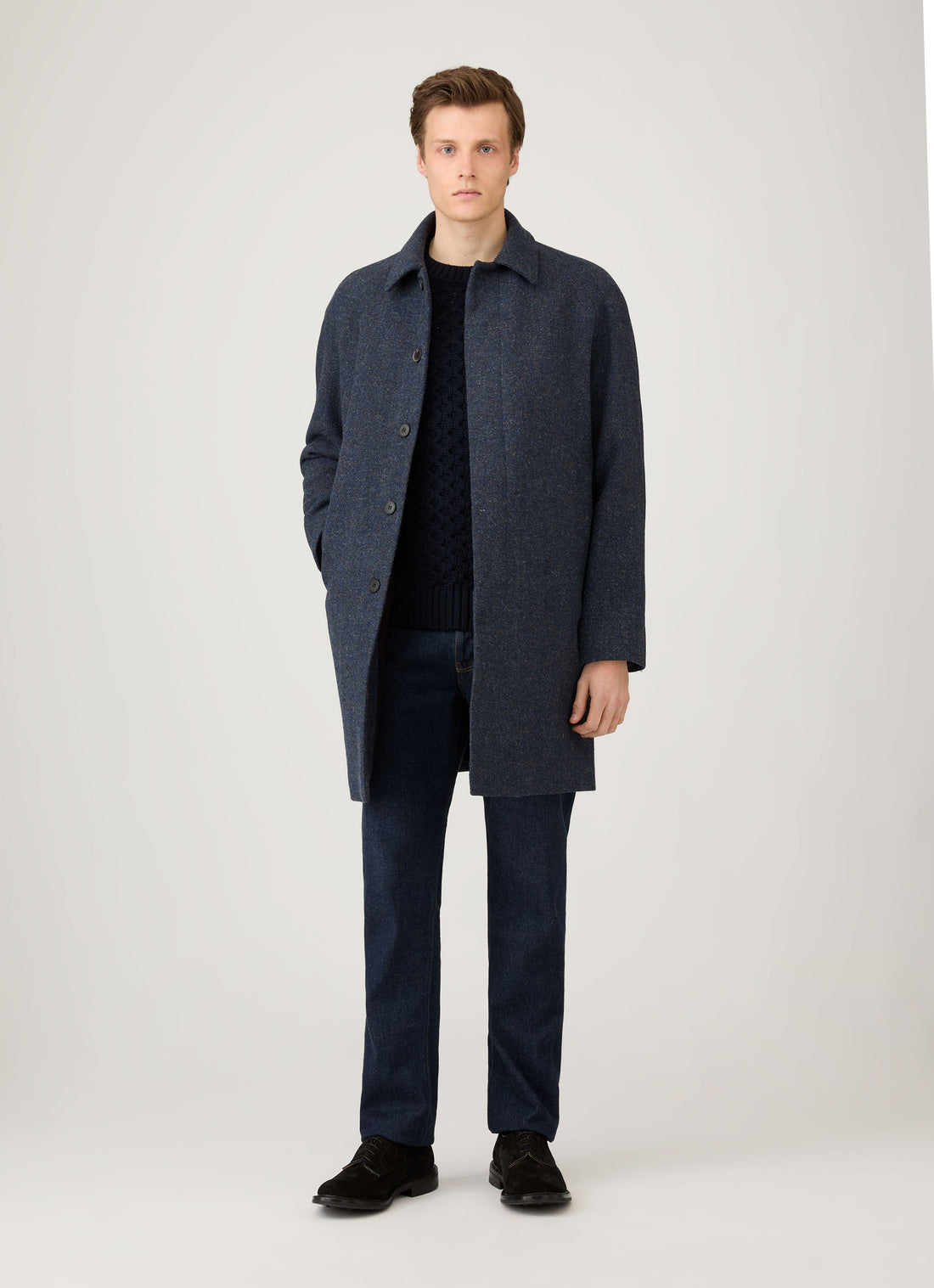 Men's Cable Knit Jumper in Navy