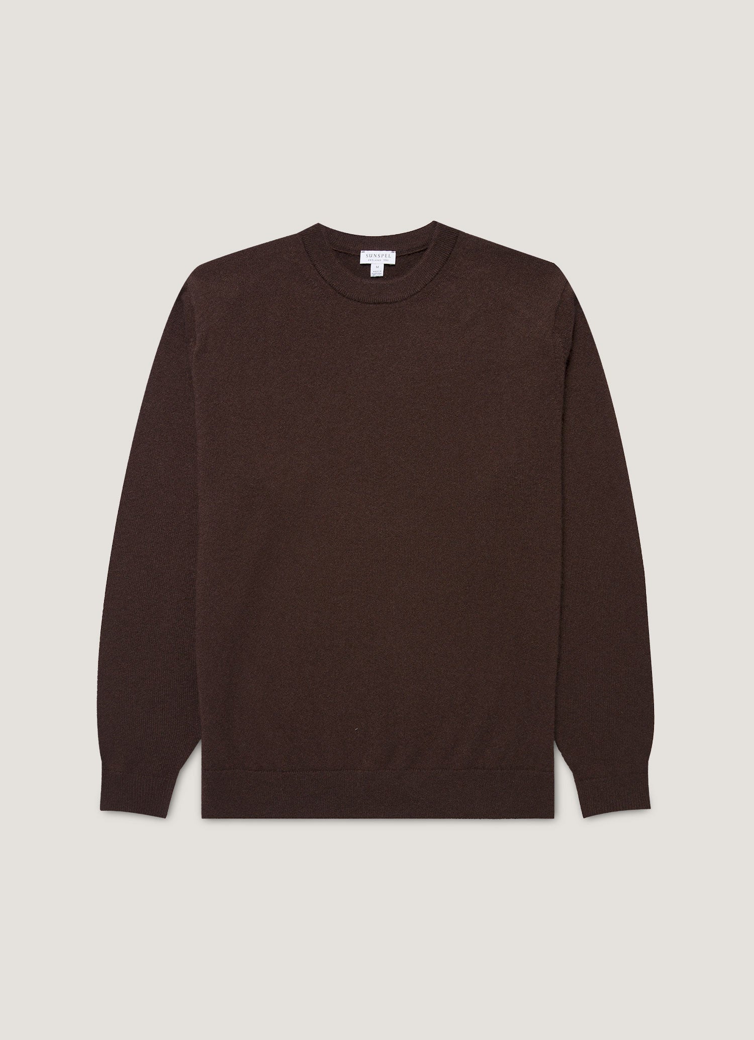 Men's Cashmere Crew Neck Jumper in Truffle