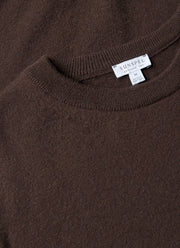 Men's Cashmere Crew Neck Jumper in Truffle