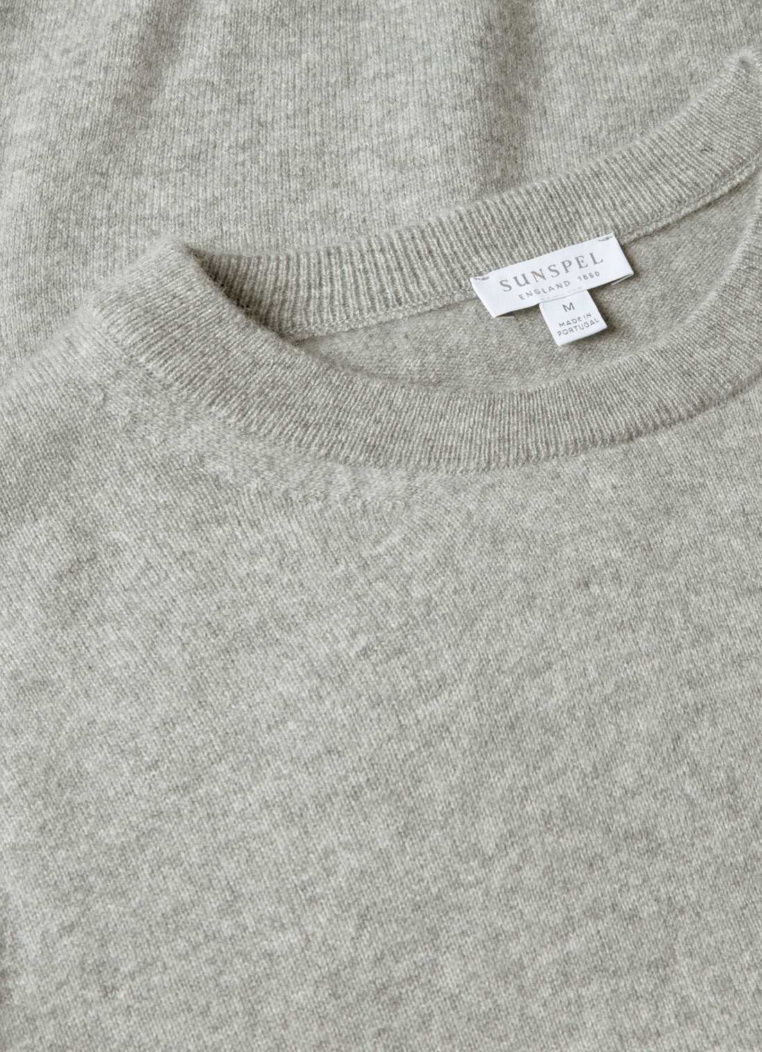 Men's Cashmere Crew Neck Jumper in Grey Melange