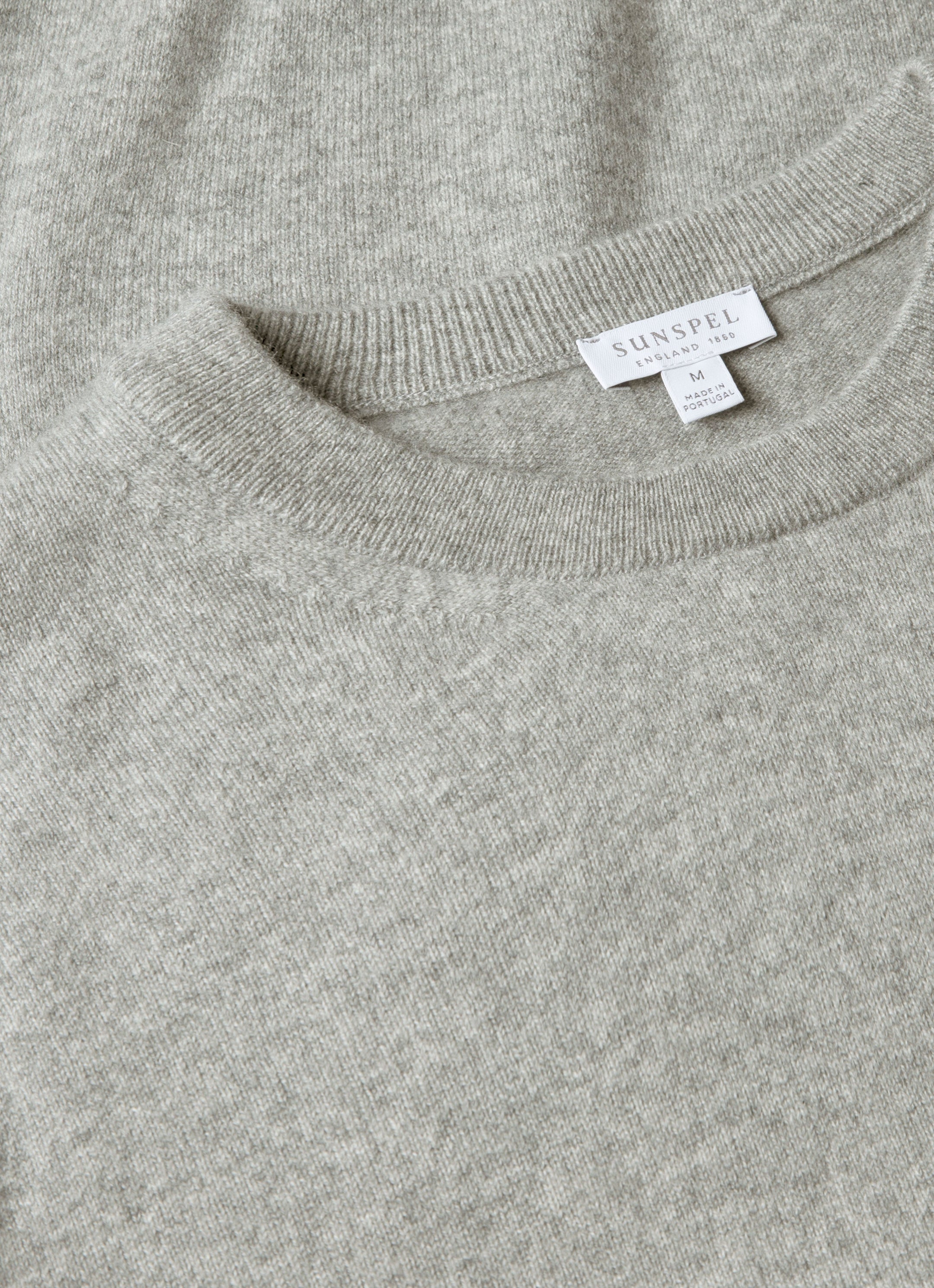 Men's Cashmere Crew Neck Jumper in Grey Melange