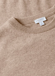 Men's Cashmere Crew Neck Jumper in Oatmeal Melange