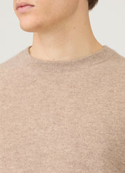 Men's Cashmere Crew Neck Jumper in Oatmeal Melange