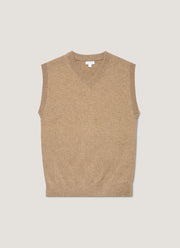 Men's Lambswool Vest in Sandstone