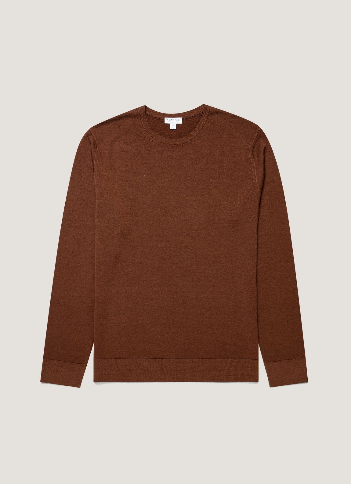 Men's Extra-Fine Merino Jumper in Chestnut