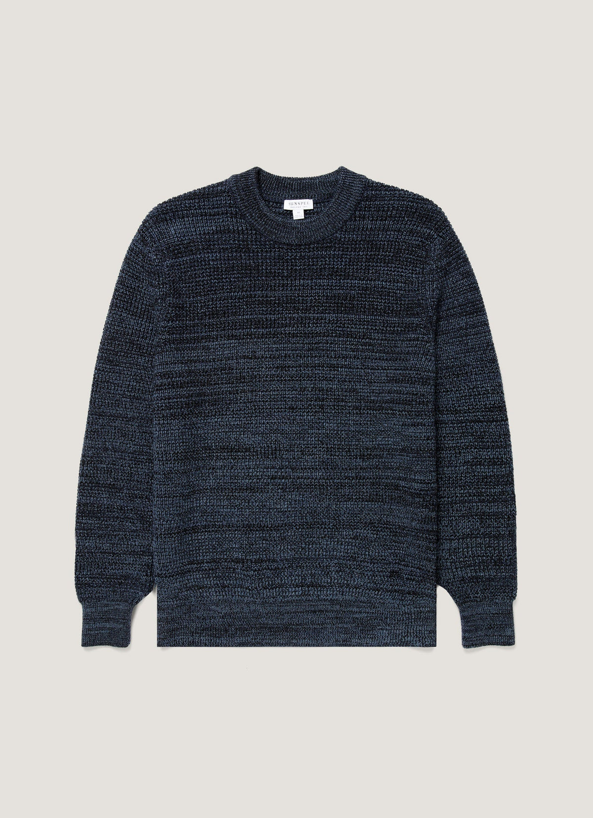 Men's Merino Twisted Stitch Jumper in Navy