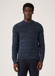 Men's Merino Twisted Stitch Jumper in Navy