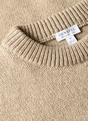 Men's Baby Cashmere Jumper in Oatmeal Melange