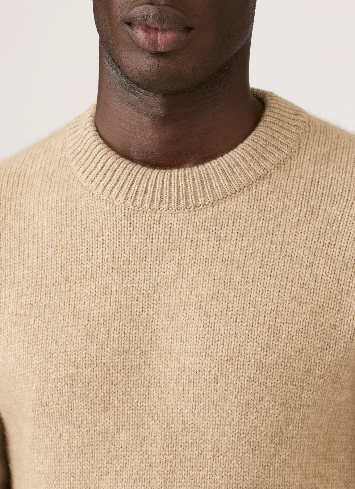Men's Baby Cashmere Jumper in Oatmeal Melange
