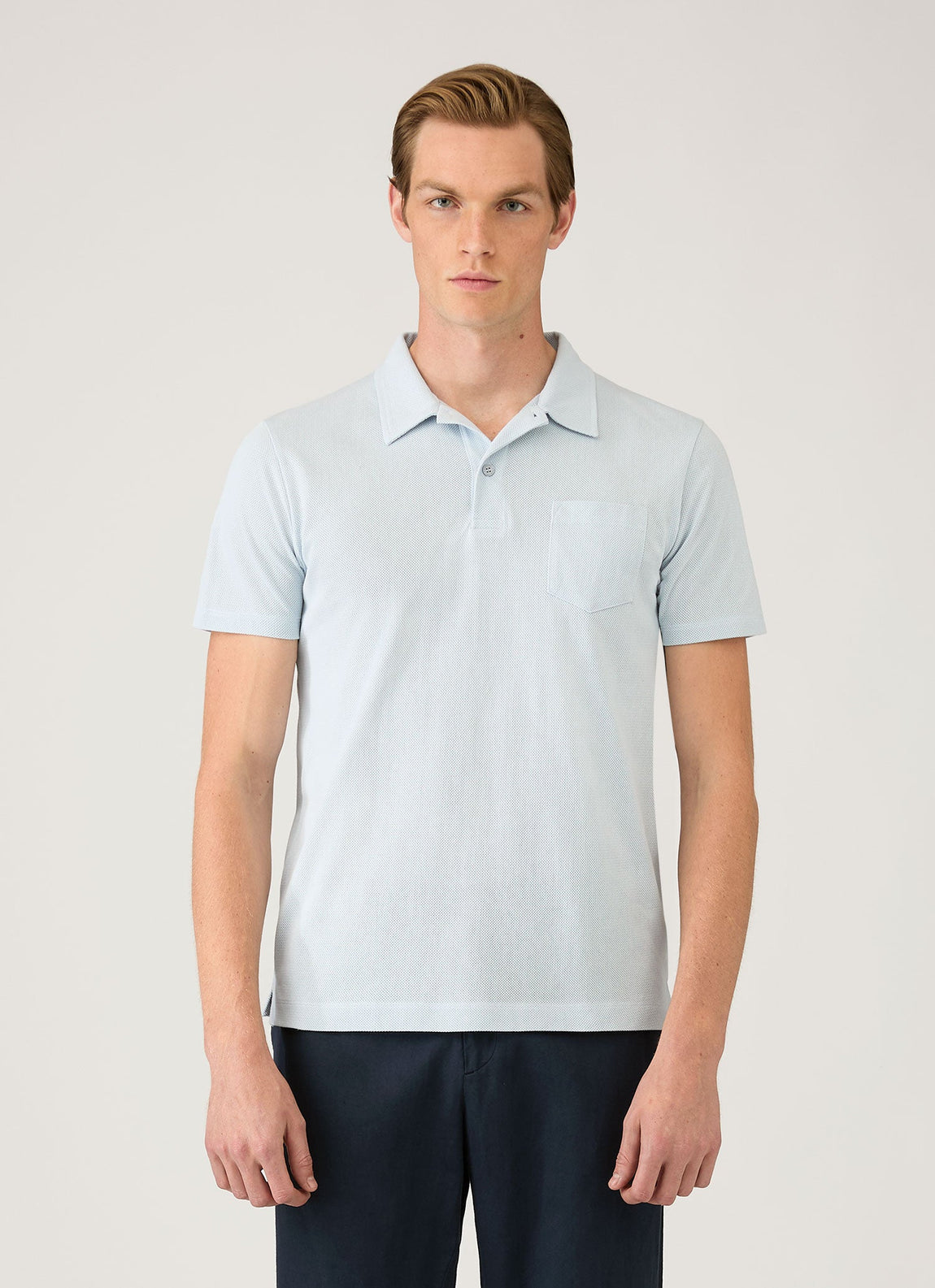 Men's Riviera Polo Shirt in Pastel Blue