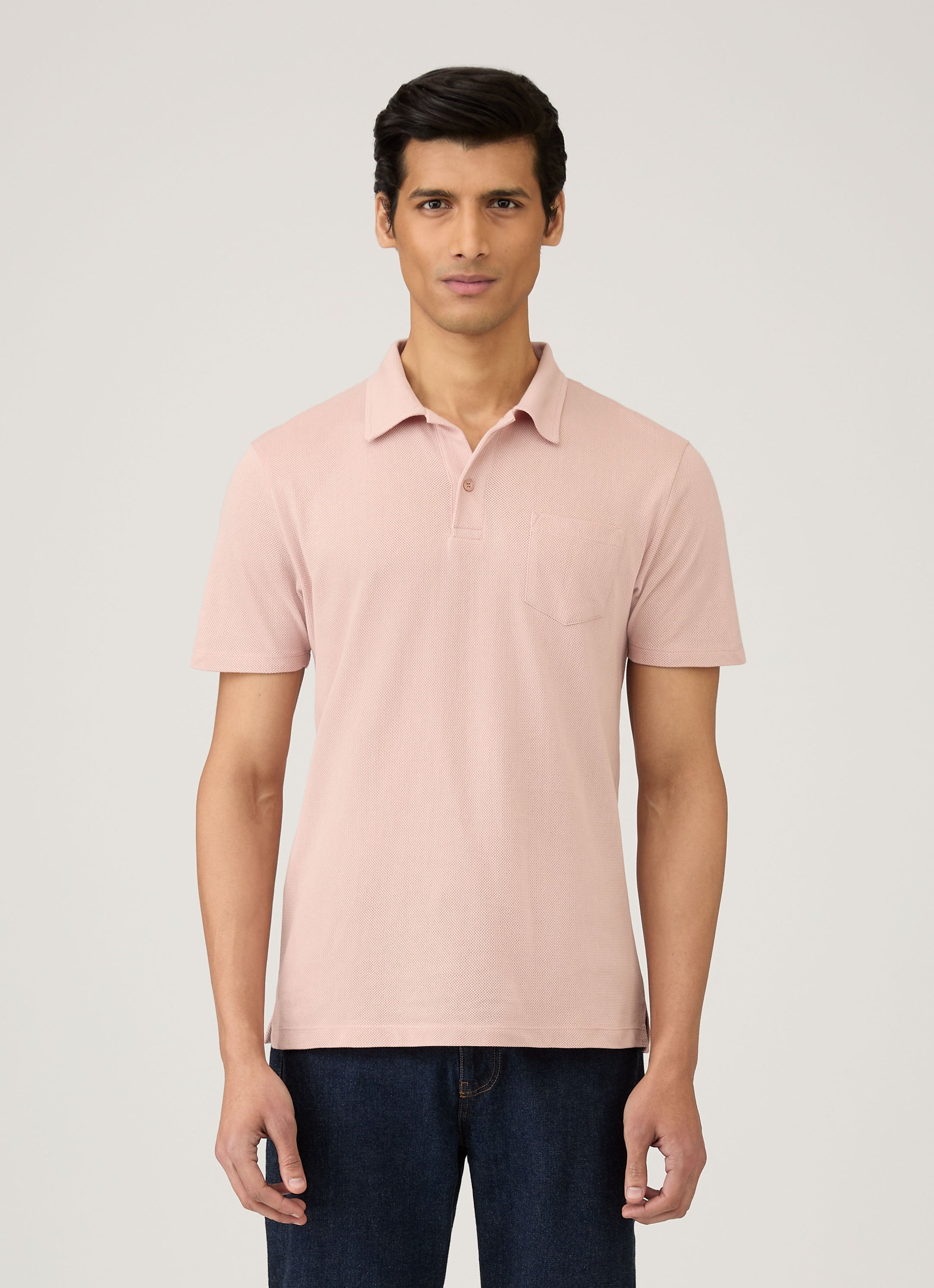 Men's Riviera Polo Shirt in Pale Pink