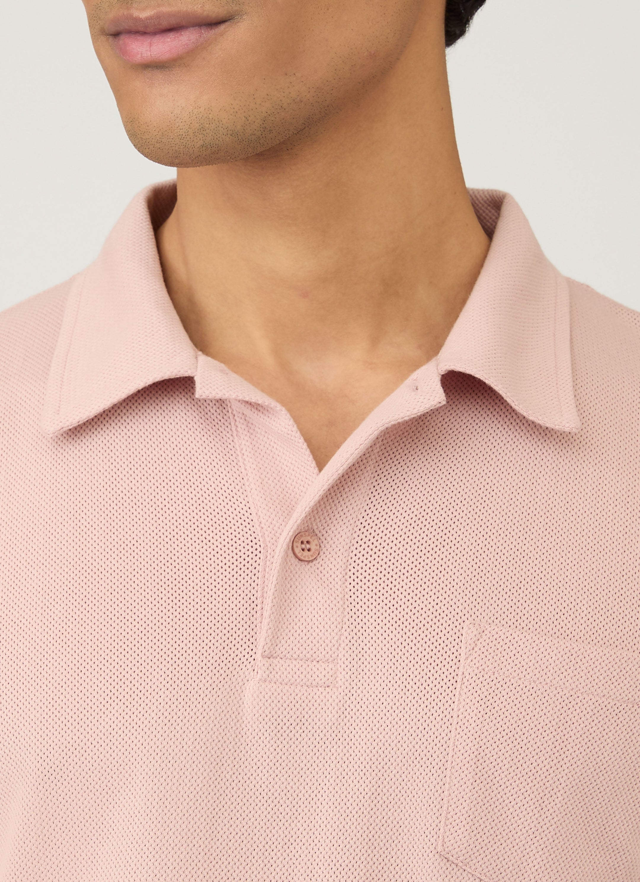 Men's Riviera Polo Shirt in Pale Pink