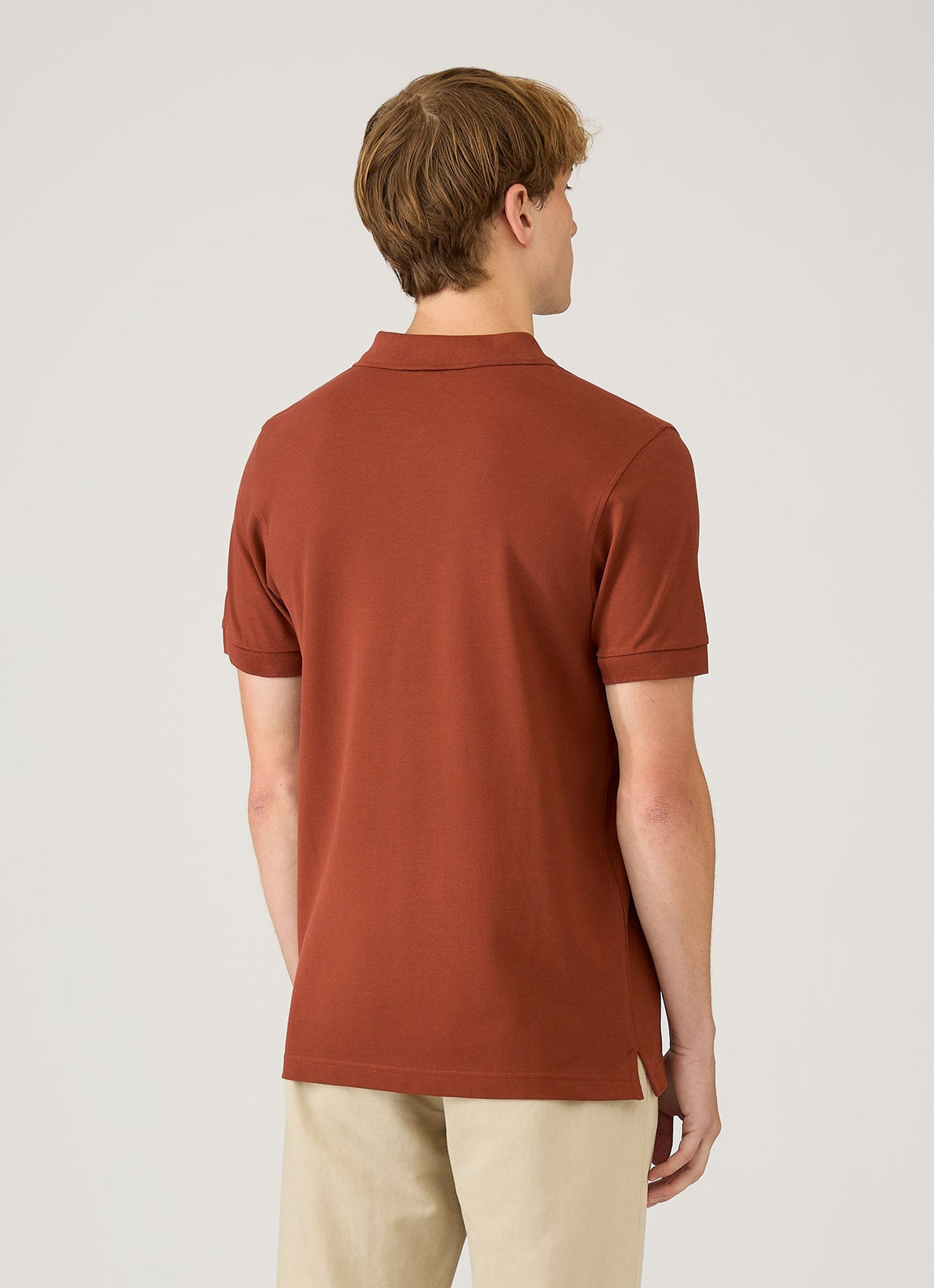 Men's Piqué Polo Shirt in Rust