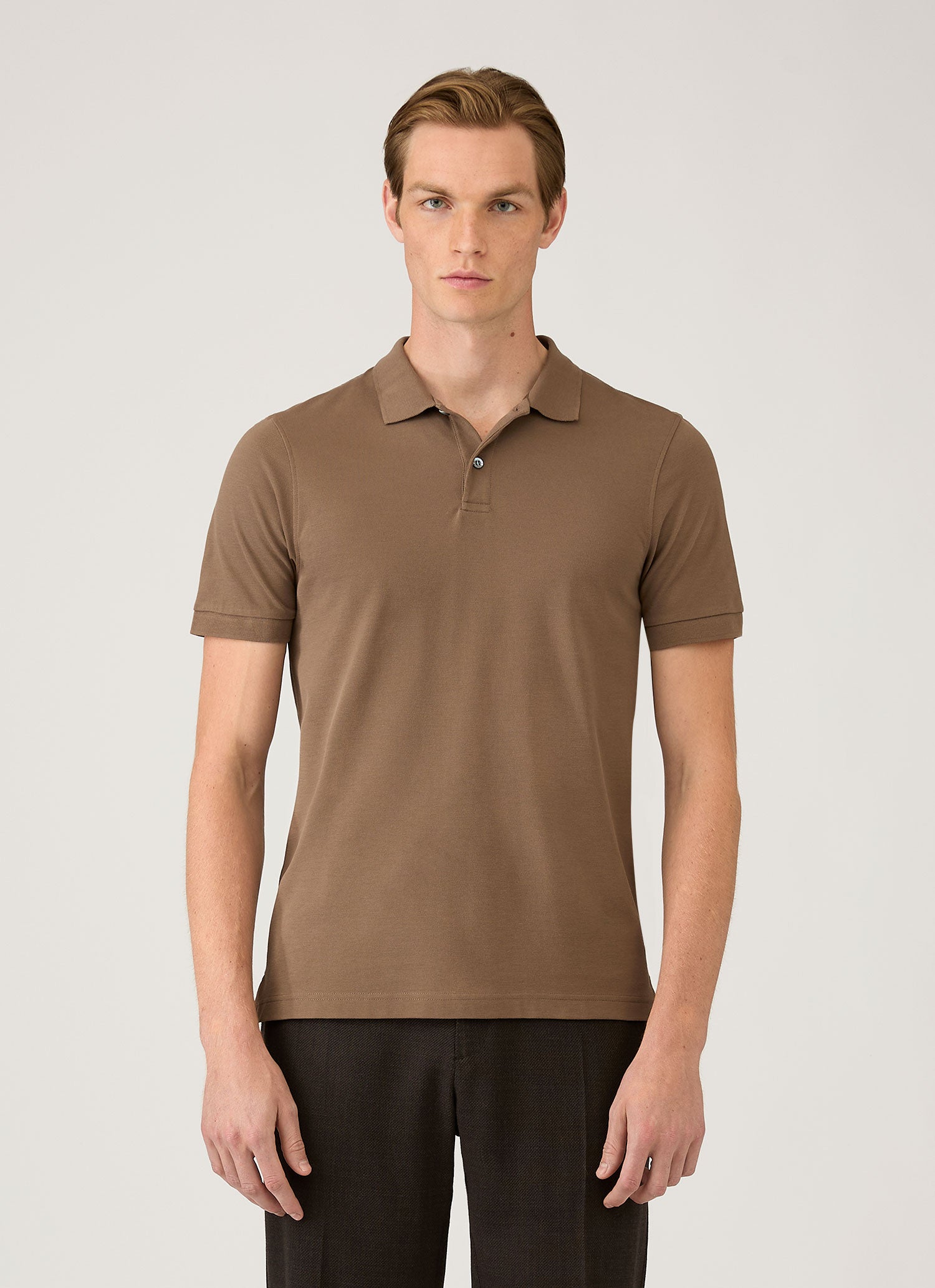 Men's Piqué Polo Shirt in Dark Cedar