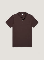 Men's Piqué Polo Shirt in Dark Chocolate
