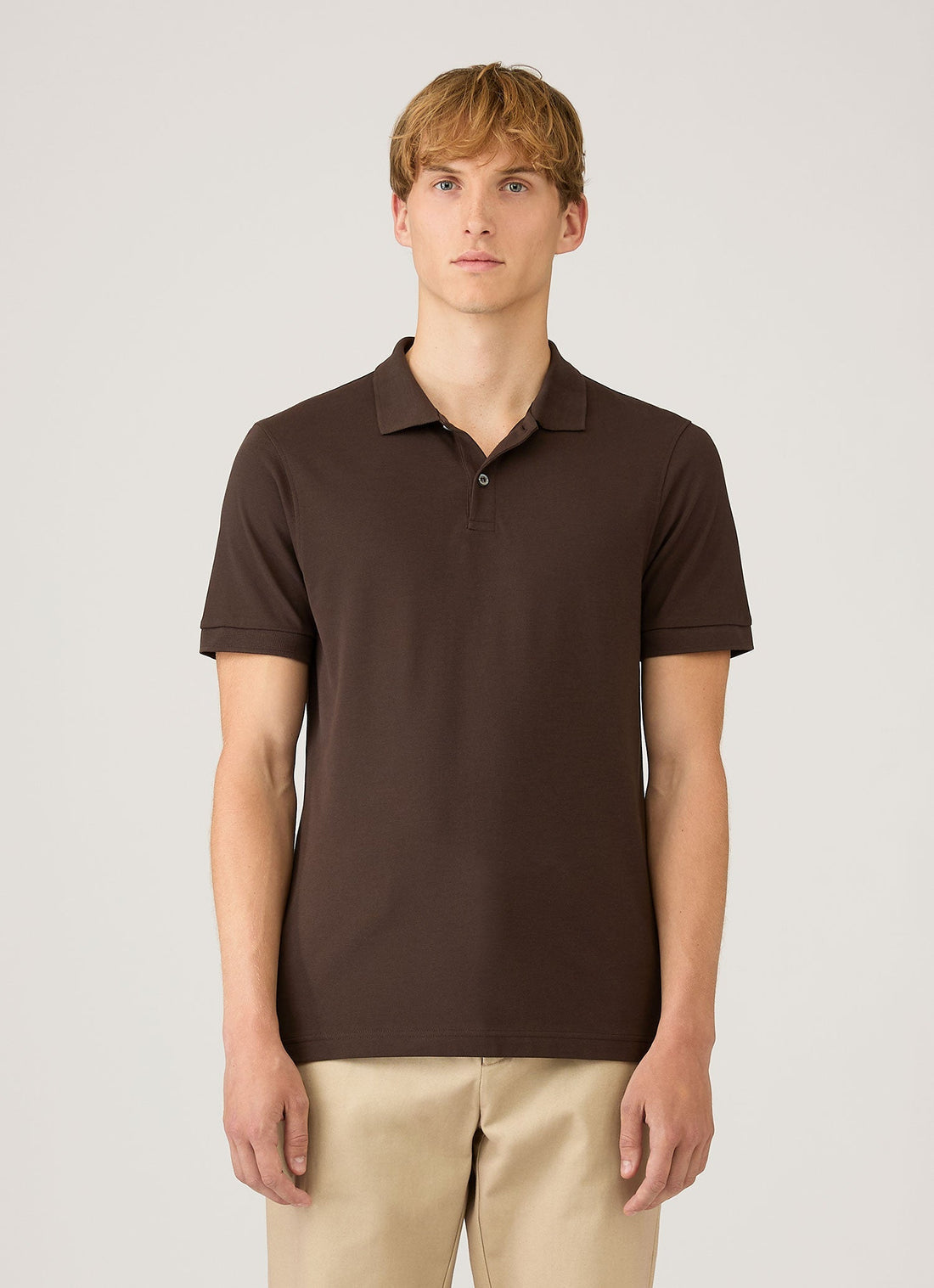 Men's Piqué Polo Shirt in Dark Chocolate