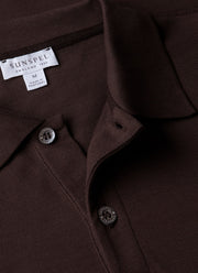 Men's Piqué Polo Shirt in Dark Chocolate