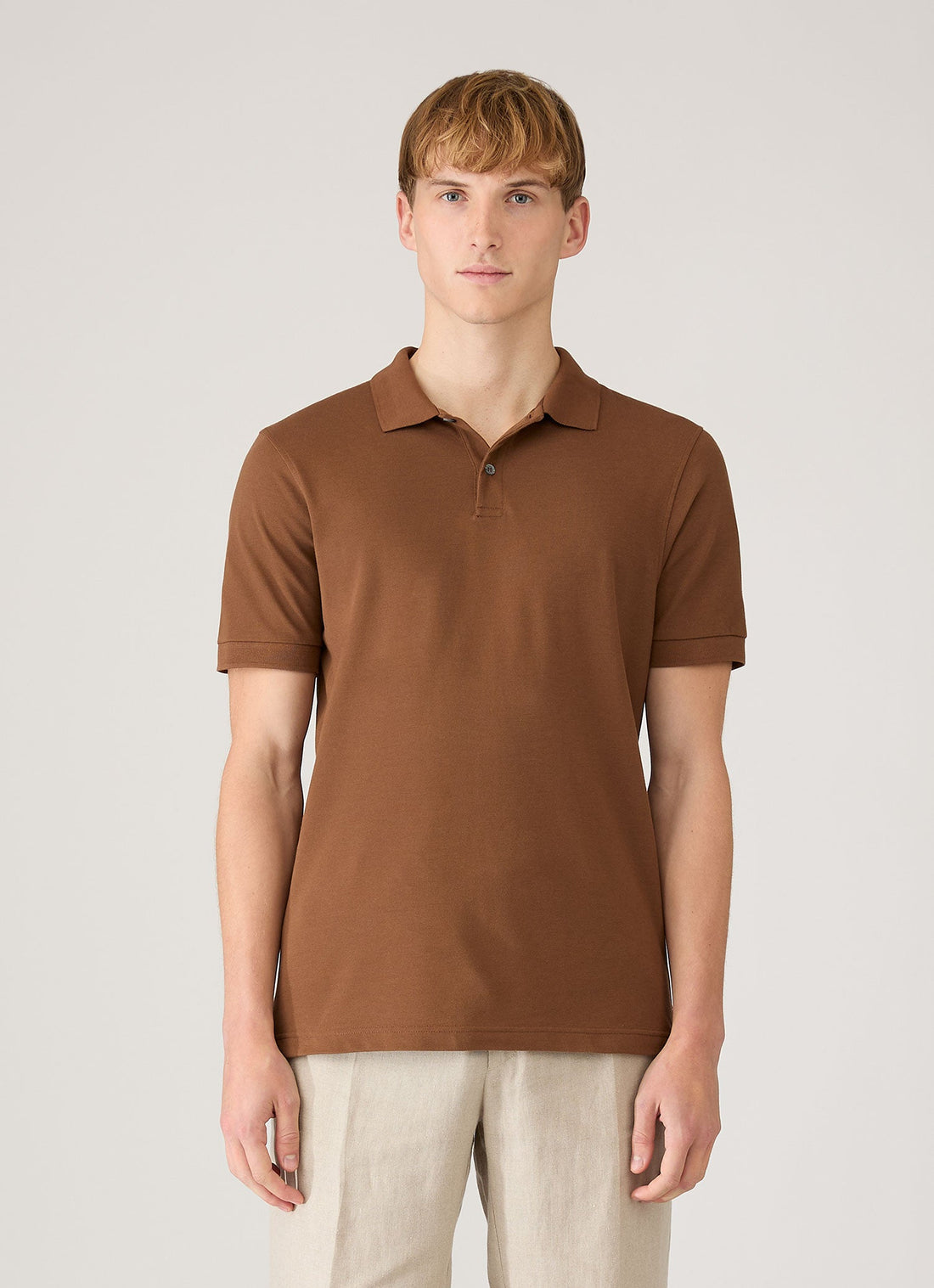 Men's Piqué Polo Shirt in Bronze