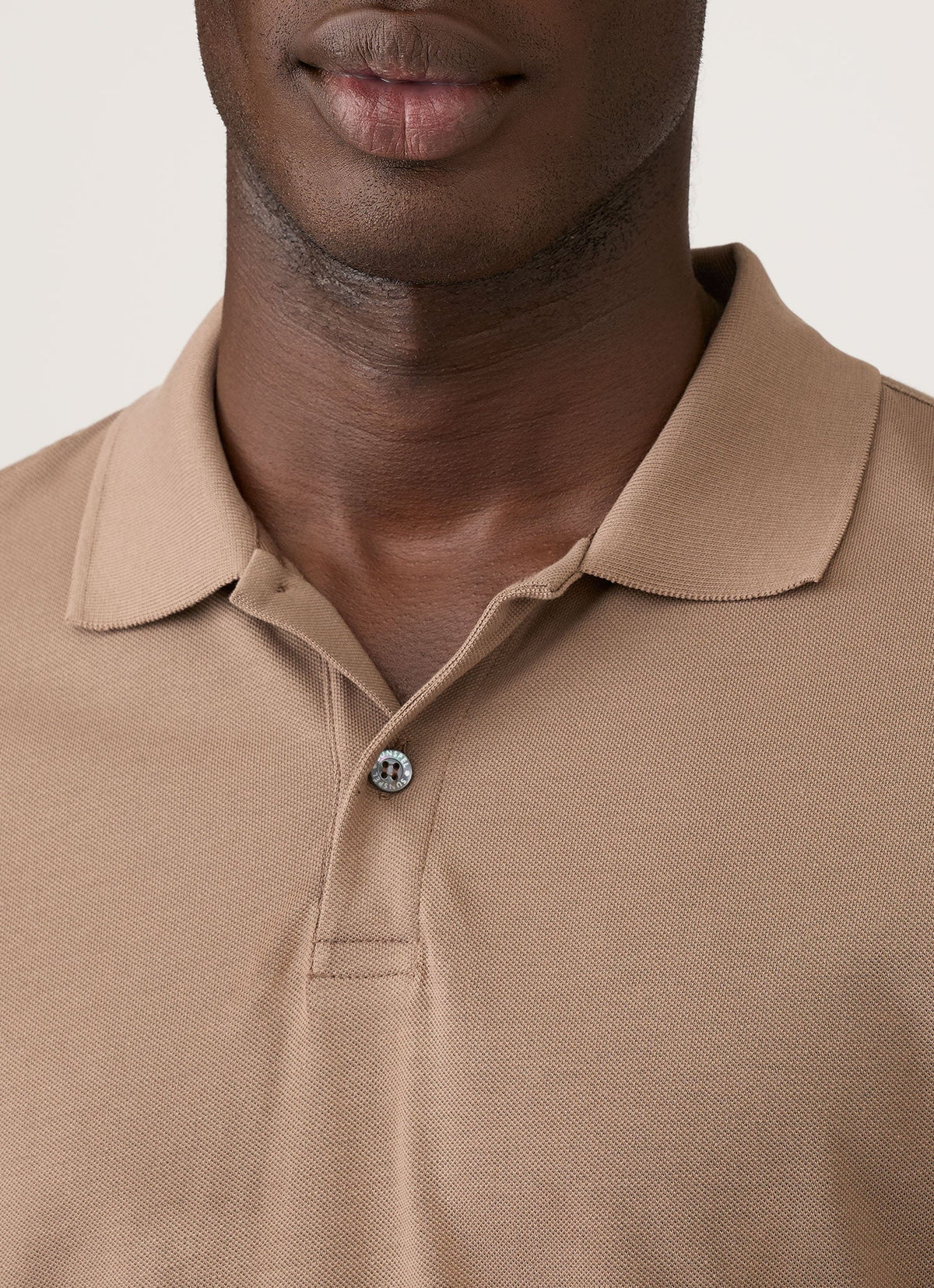 Men's Piqué Polo Shirt in Taupe