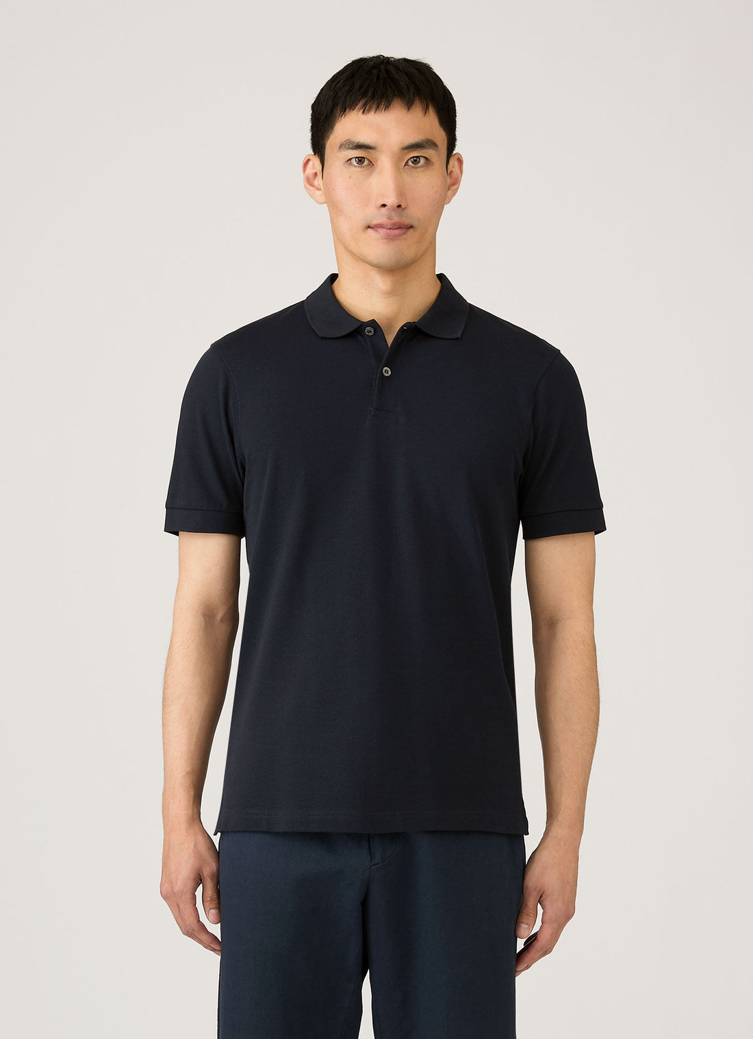 Men's Piqué Polo Shirt in Midnight Navy