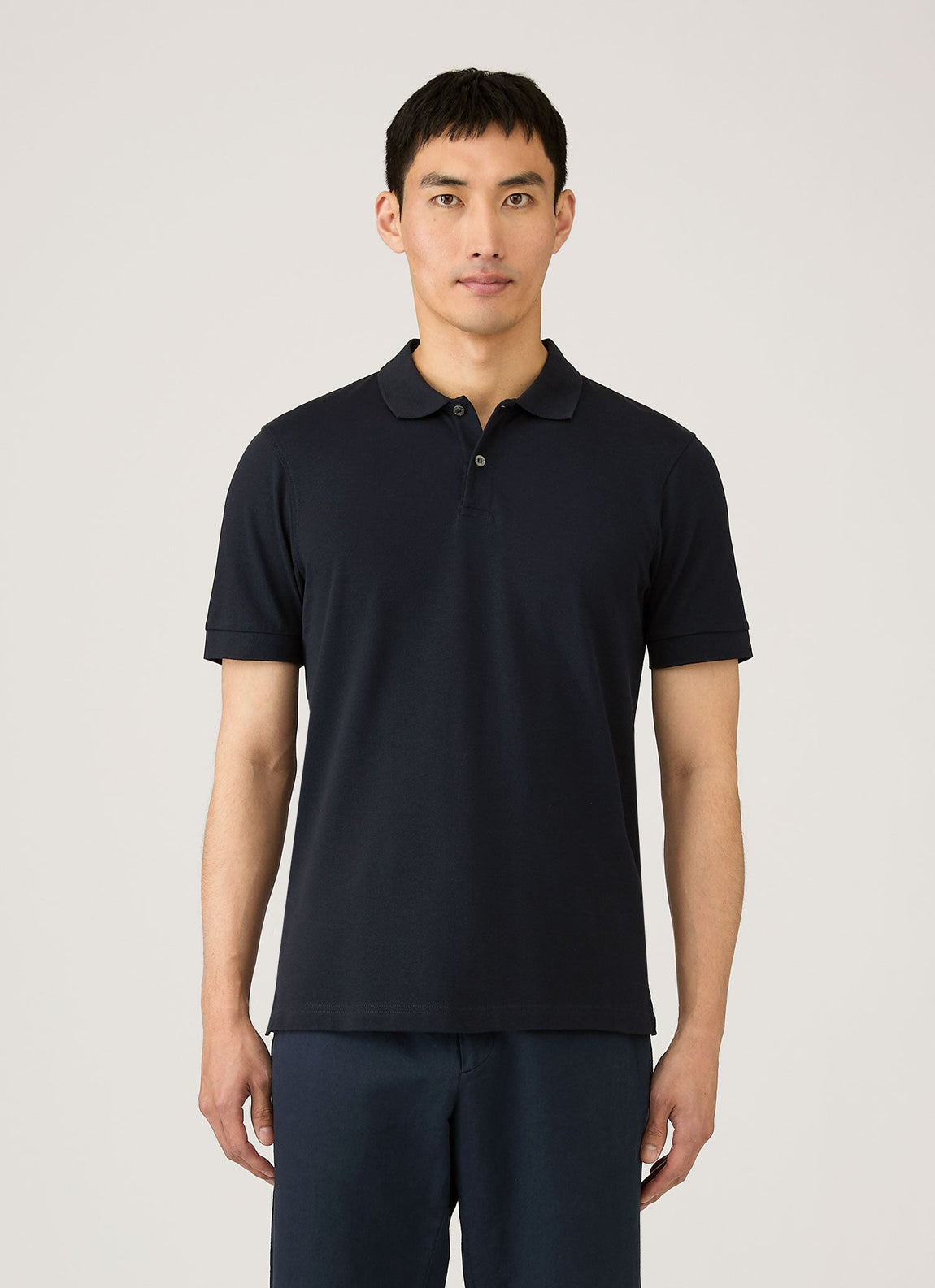 Men's Piqué Polo Shirt in Midnight Navy