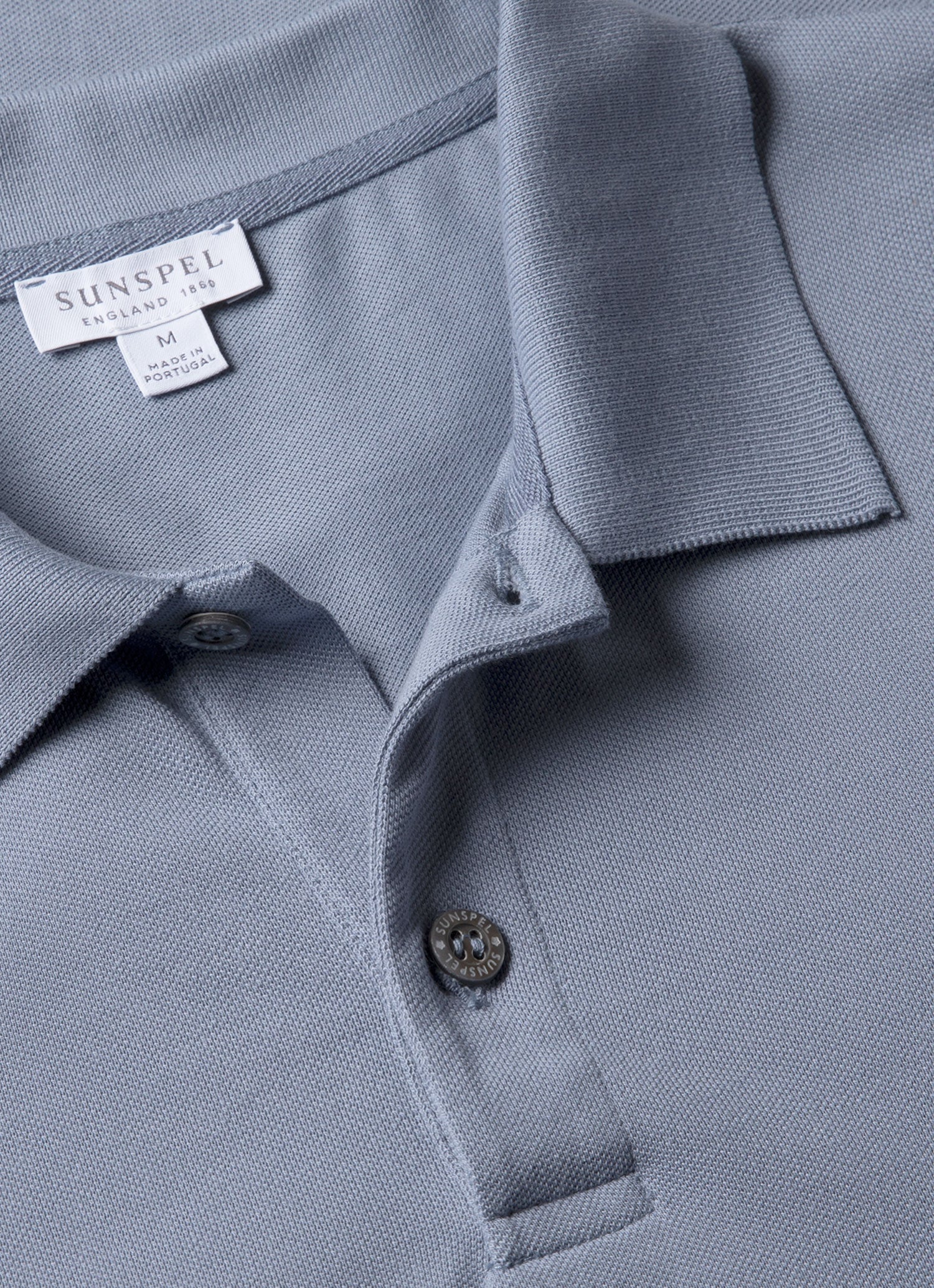 Men's Piqué Polo Shirt in Vintage Blue