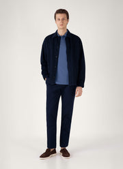 Men's Piqué Polo Shirt in Soft Denim