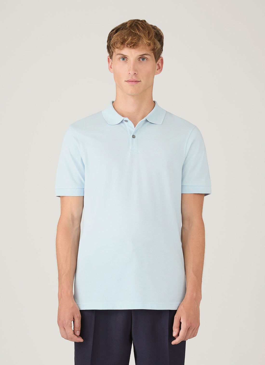 Men's Piqué Polo Shirt in Frost Blue