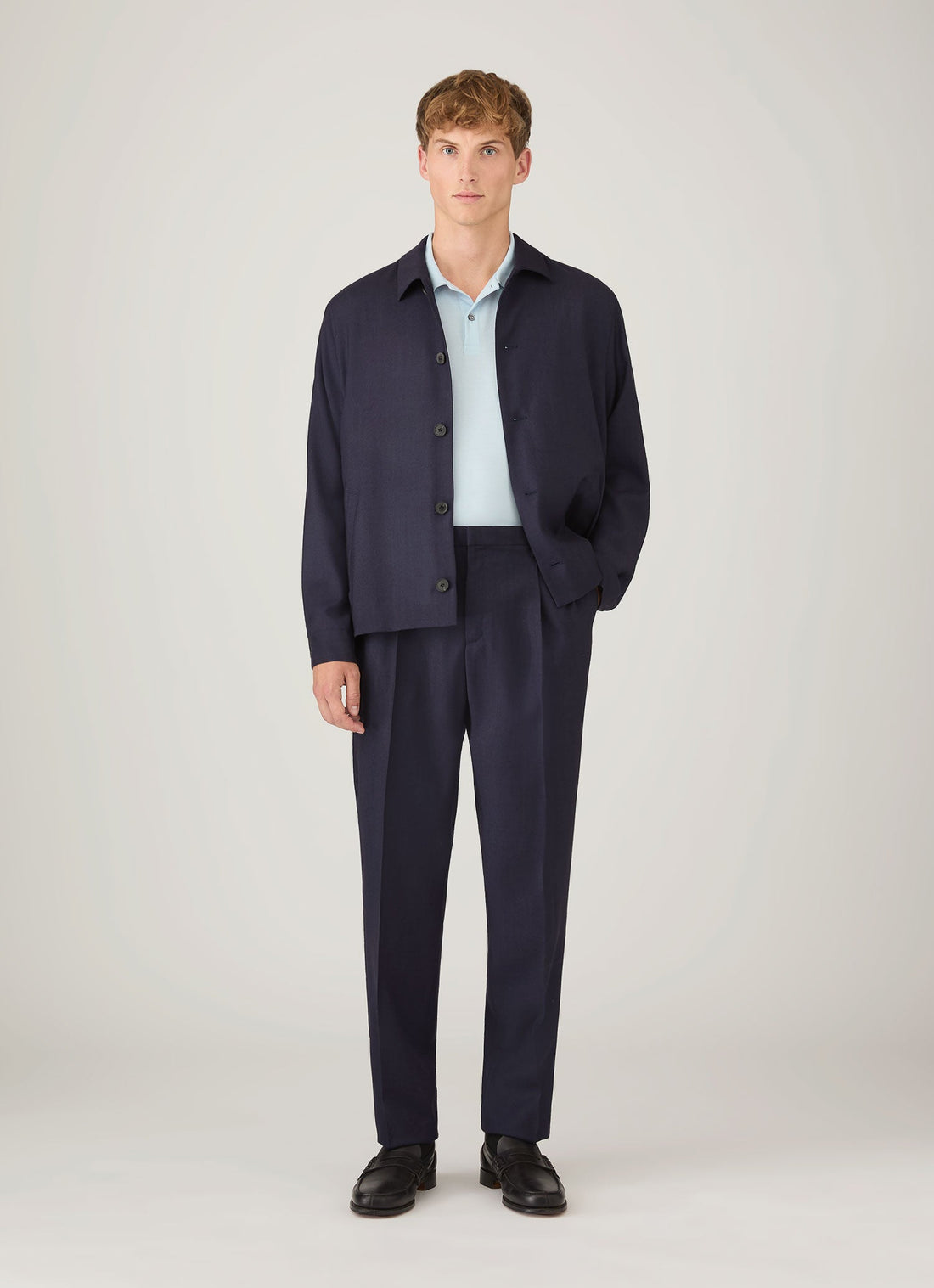 Men's Piqué Polo Shirt in Frost Blue