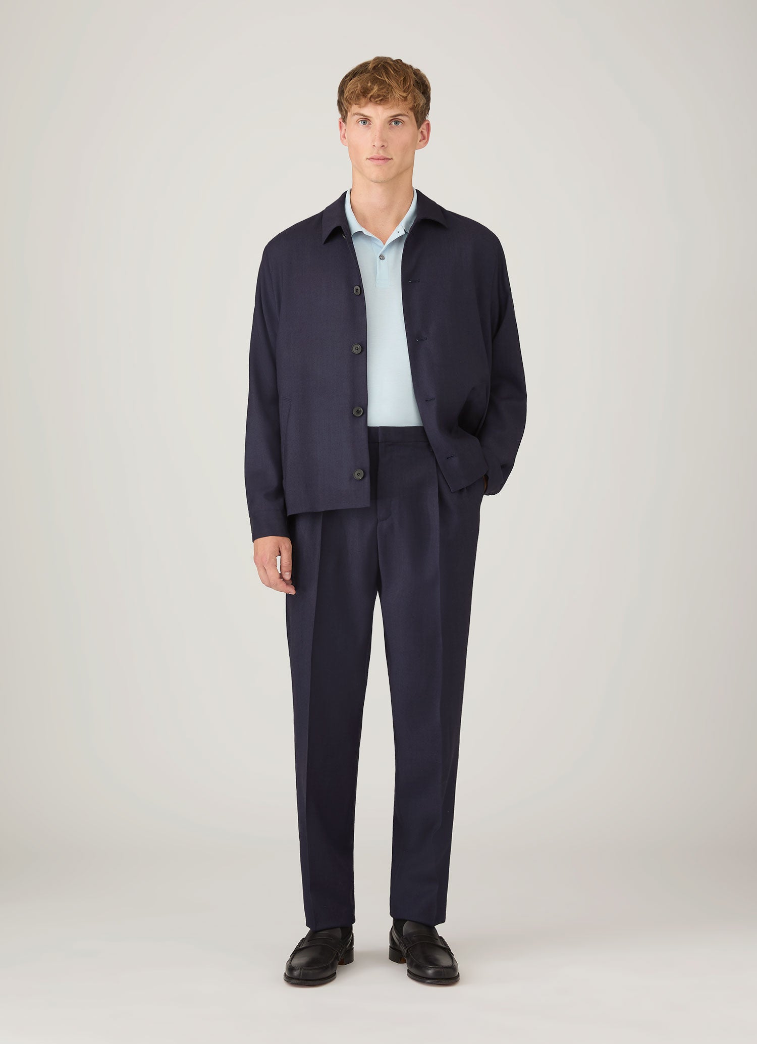 Men's Piqué Polo Shirt in Frost Blue