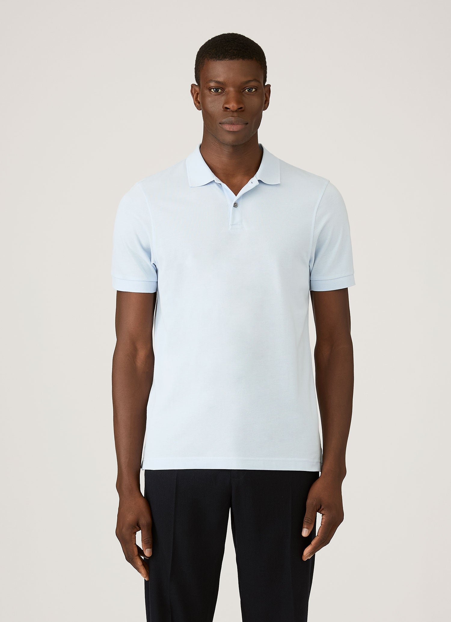 Men's Piqué Polo Shirt in Pastel Blue