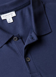 Men's Piqué Polo Shirt in Ink Blue
