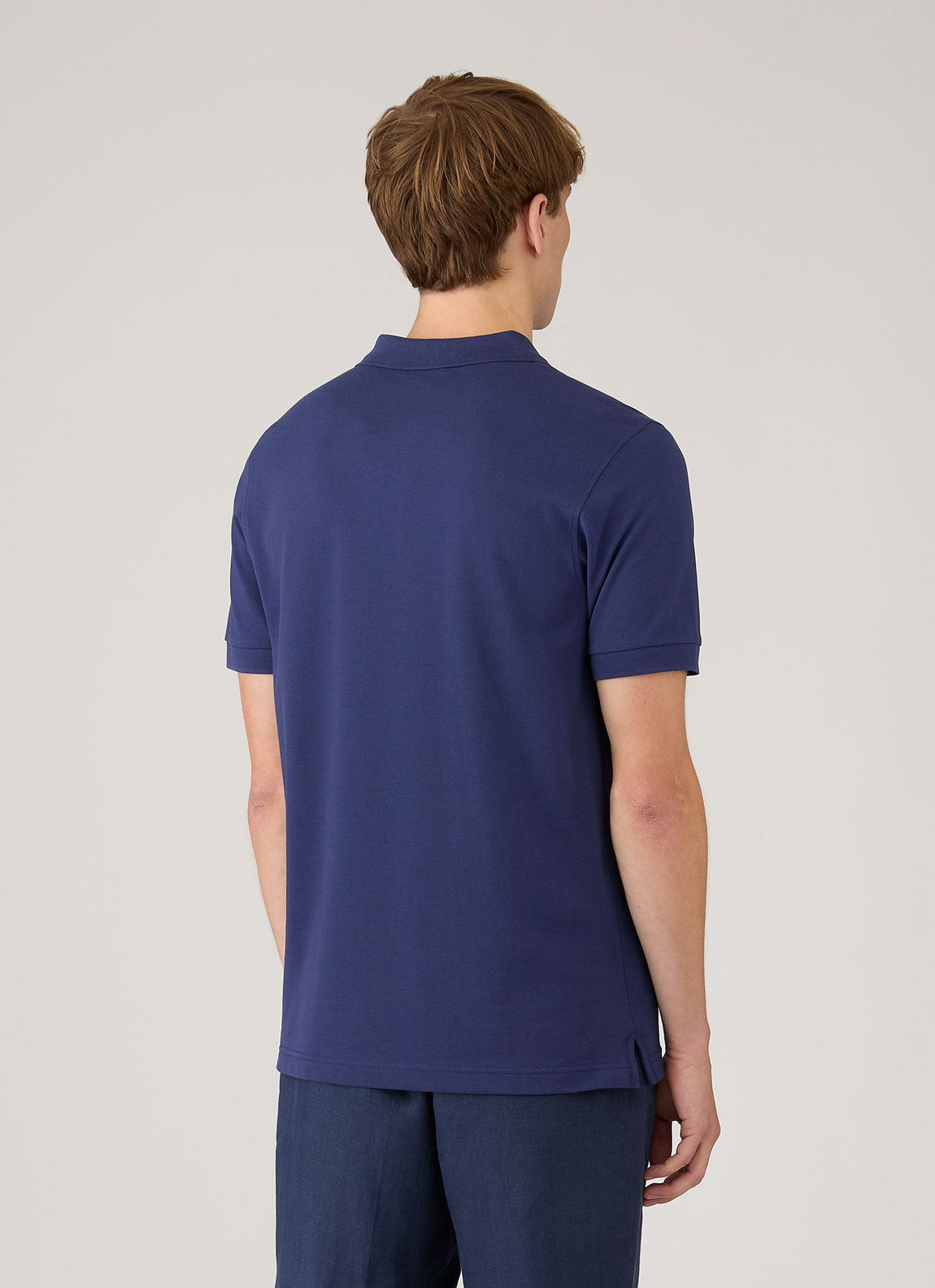 Men's Piqué Polo Shirt in Ink Blue