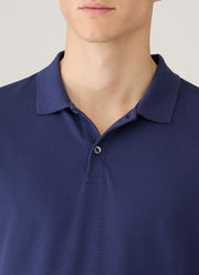 Men's Piqué Polo Shirt in Ink Blue