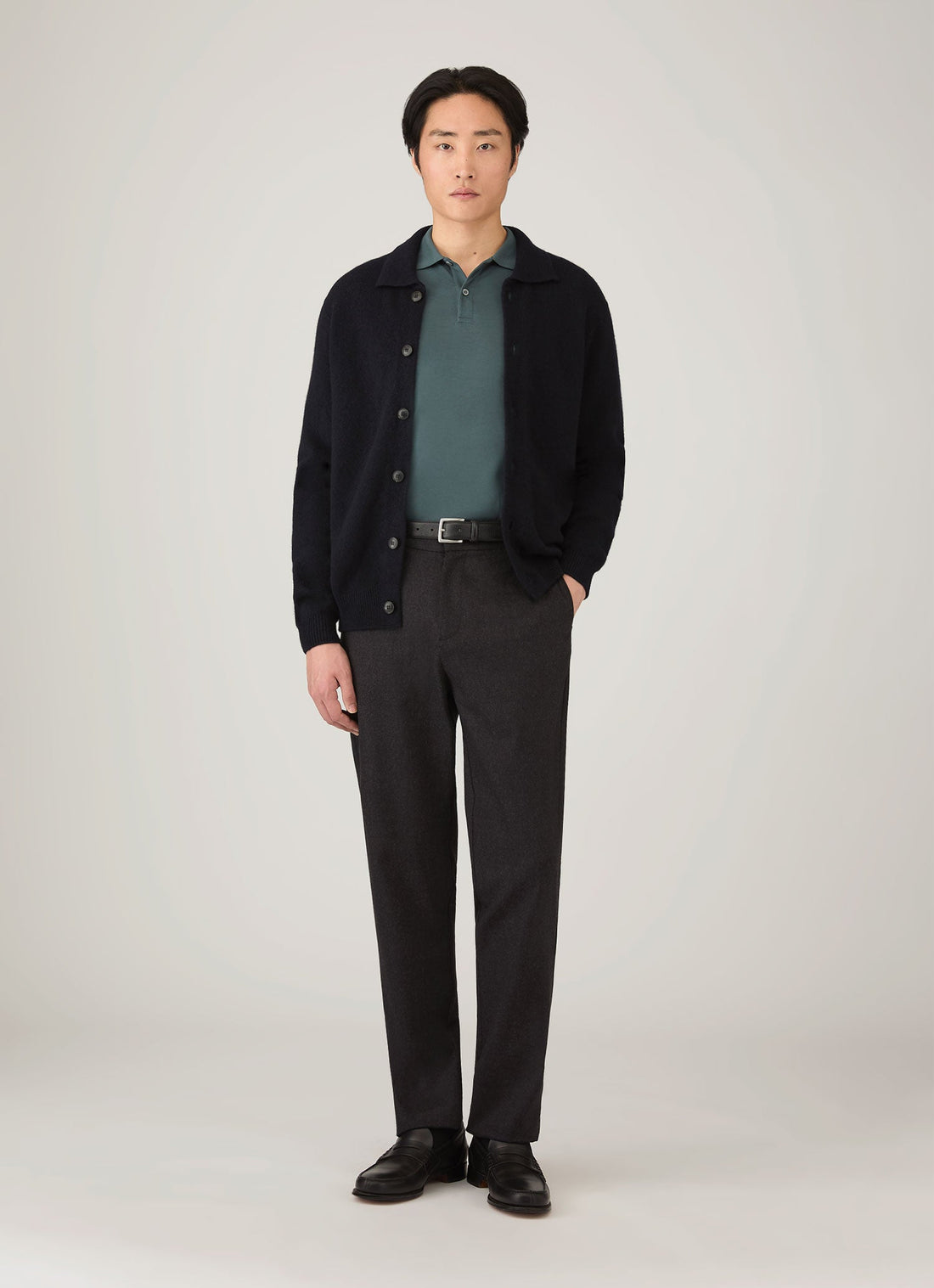 Men's Piqué Polo Shirt in Dark Petrol