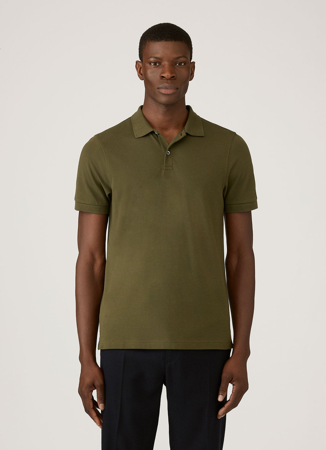 Men's Piqué Polo Shirt in Deep Olive