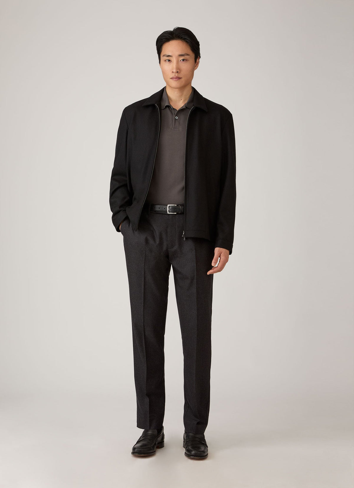 Men's Piqué Polo Shirt in Anthracite