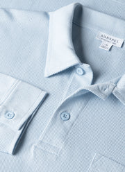 Men's Long Sleeve Riviera Polo Shirt in Frost Blue