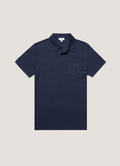Men's Sea Island Cotton Jersey Polo Shirt in Navy
