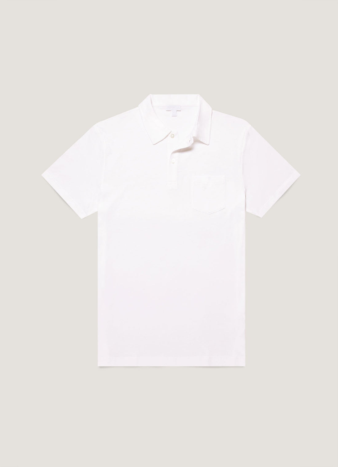 Men's Sea Island Cotton Jersey Polo Shirt in White