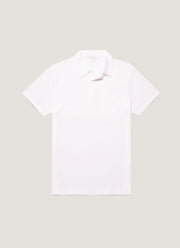 Men's Sea Island Cotton Jersey Polo Shirt in White