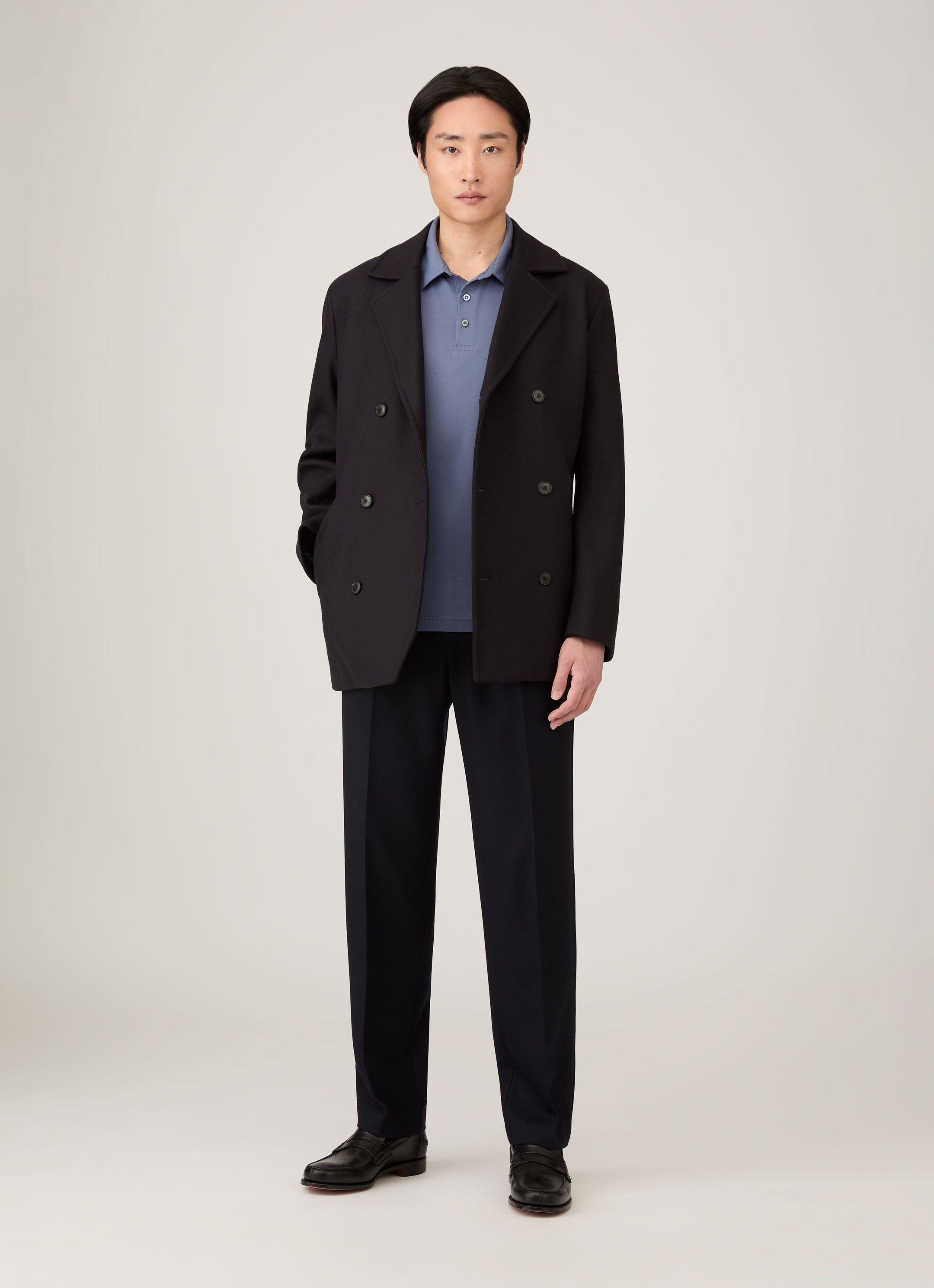 Men's Classic Jersey Polo Shirt in Selvedge Blue