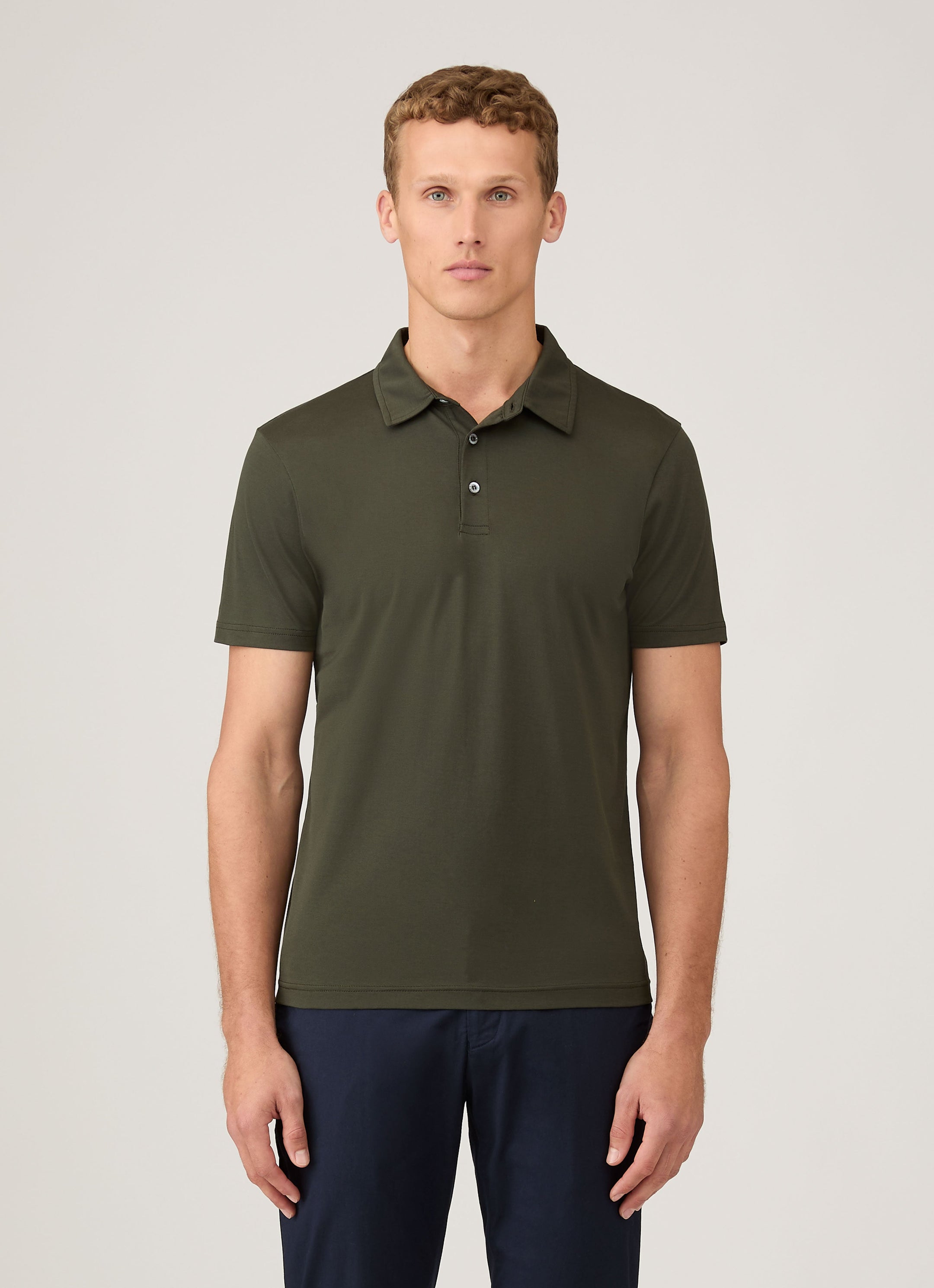 Men's Classic Jersey Polo Shirt in Dark Green