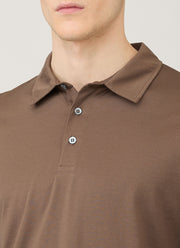 Men's Long Sleeve Classic Jersey Polo Shirt in Bark