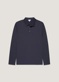 Men's Long Sleeve Classic Jersey Polo Shirt in Navy