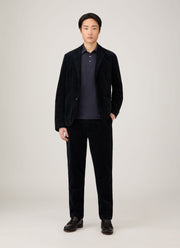 Men's Long Sleeve Classic Jersey Polo Shirt in Navy