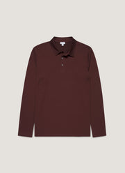 Men's Long Sleeve Classic Jersey Polo Shirt in Bakelite