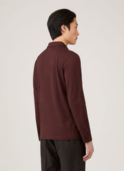 Men's Long Sleeve Classic Jersey Polo Shirt in Bakelite