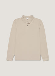 Men's Long Sleeve Piqué Polo Shirt in Fog