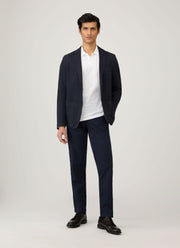 Men's Long Sleeve Piqué Polo Shirt in White